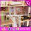 New design beautiful princess wooden dollhouse for children W06A218