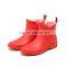 red sexy women classic style chelsea watertight outdoor loose lowcut ankle shoes customized rain boot wellington boot