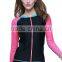 Design Your Own Rash Guard Women Zip-Front Crew Neck Long Sleeve Slim Fit Quick Drying Rash Guard Manufacturer In China