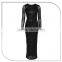 2016 Lady Black Sequin Maxi Elegant Long Sleeve Muslim Evening bandage dresses