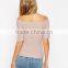 Latest Arrival Off Shoulder Top in Rib With Boat Neckline