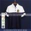 Custom White And Navy Blue Cotton School Uniform Polo Shirts