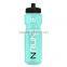 USA Made 28 oz Transparent Sports Bottle With Push And Pull Lid - BPA/BPS-free, FDA compliant and comes with your logo
