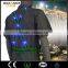 Blue LED light reflective hi visibility safety jacket for construction