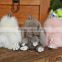 Hot Selling Wholesale Mink Fur Rabbit Shape Balls Keychain for Hats/Bags/Accessories/Christmas Decoration