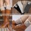 Hot Brown Women Knitting Snowflake Deer Shape Footless Knee Socks Leg Warmer