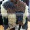 YRFUR Factory YR996 Designer Lady Rabbit and Lamb Block color Hand Knit Fur Garment