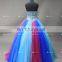AUW2001 Real Photo Custom Made Sweetheart Beading Colorful Tulle Tube Long Prom Dress
