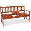 wooden garden bench with flexiable small table