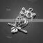 Jewelry Wholesale Zinc Alloy Cute Lovely Owl Shaped Animal With Black Gemstone eyes Hollow Pendant