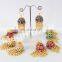 INDIAN WEDDING HANDMADE MEENAKARI JHUMKA EARRING, MULTICOLOR PEARL BEADED MEENAKARI EARRING, LIGHTWEIGHT HAND PAINTED EARRING