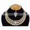 Designer Gold Plated Indian Handmade Party wear Kundan Zerconic Necklace set White Color
