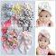 Fashion Kids Dotted Donut Headband Rainbow Chevron Printed Baby Girls Turban Hat Winter Cap Flower Flamingo Hats Soft Caps Gifts