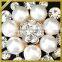 Soldering pearls strass crystal rhinestone shoulder brooch pin bling large rhinestone brooches FB-031