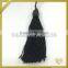 Fancy rayon fringe trim black polyester antique cord tassels for blinds FT-016