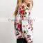 Floral Print Bomber Jacket With Flat Collar