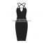 2016 hot selling sexy hollow out cocktail party bandage dress