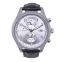 Stainless Steel Case Man Genuine Leather Dual Time Quartz Watch