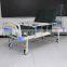Factory ABS Manual 2 Function Double Crank Nursing Hospital Bed with IV Pole