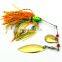 Hot Sale 16.3g 5colors  Tassel Sequins Anti-hanging Bottom Lure Fishing Spinner With Rubber Skirts