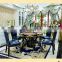 Modern luxury marble top wooden round dining table set 6/8 chairs