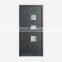 Modern interior black paint wood doors with frosted glass