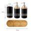 Deluxe pearl glaze ceramic bathroom accessories 8PCS set with waste basket soap dispenser