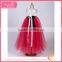 Slim And Graceful rose Red high cotton yarn waist skirts fluffy voile girl's dress children frocks designs