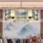 Luxury Gold Pendant Light Glass Shade Modern Brass Hanging Lighting Fixture Chandelier Lamp For Dining Room