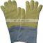 Yellow 500 degree heat resistant Aramid Fiber glove two finger