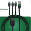 High quality usb cable 3 in 1 multi fast charging data cable 3-in-1 android phone charger 3 in one data cable for Mobile phone