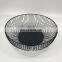 New Manufacture Popular High Quality Home Kitchen Fruit Storage Picnic Box Iron Color Black Big Size Metal Wire Fruit Basket