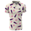 White Customized Sublimation Polo Shirt of Lipstick And Lip Print Pattern With Short Sleeves