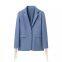 New American retro blue design with tassel loose jacket and suit top