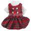Wholesale Scotland Plaid Decorative Border Dog Skirt with White Collar