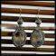 LFD-052E Wholesale Pave Rhinestone Crystal Natural Agate Stone Charms Dangle Earrings Jewelry Finding