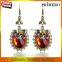 Punk Antique Skull head big Ruby / Sapphire / Emerald/Friar Crystal earrings