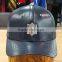 soft goat leather 6 panel baseball cap with metal badge
