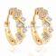 Fashion Cheap Jewelry Gold Plated Rhinestone Wave Hoop Earrings YiWu Factory Latest Design 2016