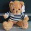 Lovely stuffed teddy bear with T-shirt animal toy