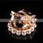 New design korean jewelry zinc alloy pearl main stone rhinestone sunflower scarf clip brooch