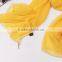 100% raw silk georgette ourtdoor sun shawl, solid summer scarf with pendants