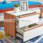 Modern white high glossy and teak veneer pattern night stand