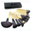 24pcs Pony Hair Makeup Brushes set Professional Handle Burlywood brush/foundation/powder/concealer brush/ shadow/eyeliner