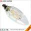 Glass+Aluminum AC200-240V 4w E14 flame tip led candle light & led lamp