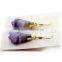 Druzy amethyst alloy with gold plated earrings