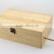 Unfinished wood wine box for two red wine bottles