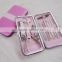 12 in 1 Nail Care Gift Set Cutter Cuticle Clipper Manicure Pedicure Kit Case pink color for lady
