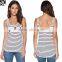 2015 Summer Custom Stripe Cotton Wholesale Ladies Tank Top Manufacturer