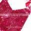 Infant summer halter party designer hot pink sequin flower grenadines slip soft funny baby romper